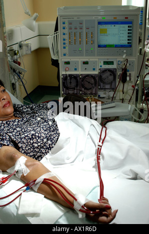 A female Patient on Haemodialysis Stock Photo