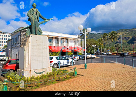 Statue of 'Roland Garros' French aviator in Saint-Denis, Réunion Stock Photo