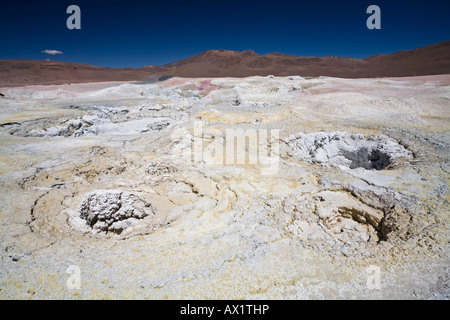 Geyser field Sol de Manana, Altiplano, Bolivia, South America Stock Photo