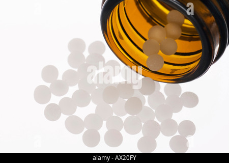 Globuli, homeopathic healing Stock Photo