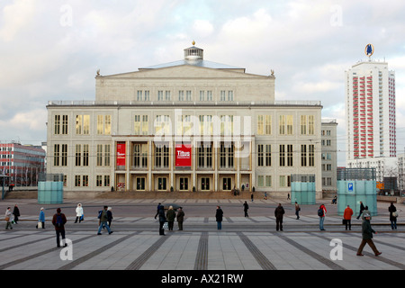 Opera House and Augustusplatz (Augustus Square) in Leipzig, Saxony, Germany, Europe Stock Photo