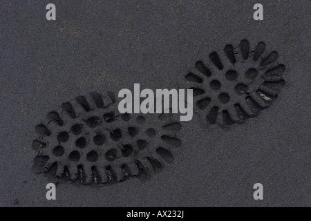 Shoeprint in the sand, North Island, New Zealand, Oceania Stock Photo