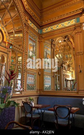 Interior of La Cigale, Brasserie Restaurant in Place Graslin, Nantes, Brittany, France Stock Photo
