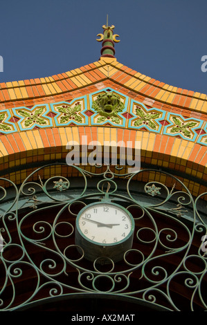 Travel, Senegal, Dakar, Clock set into Kermel market building archway, Stock Photo