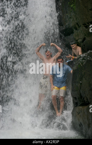 Cascada La Mina waterfall El Yunque rain forest Puerto rico Stock Photo