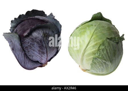 Red and Green Cabbage Stock Photo