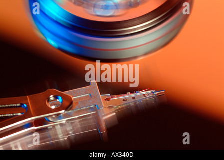 Computer Hard Drive w Interior Exposed Stock Photo