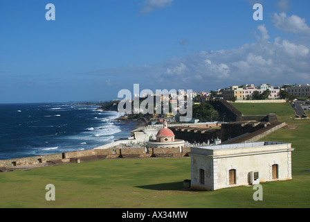 Old San Juan, Puerto Rico view from El Morro fort. Stock Photo