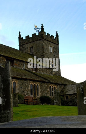 Church of St. Micheal, Hawkshead, Near Sawrey, UK south of Ambleside in the Lake District. Wordsworth went to school here. Stock Photo