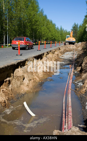 Roadworks at summertime , Finland