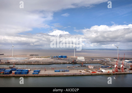 An aerial view of Avonmouth Docks, Bristol, South West England, UK ...