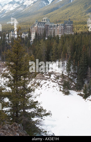 Fairmont Banff Springs Hotel and Bow River, Banff, Banff National Park ...
