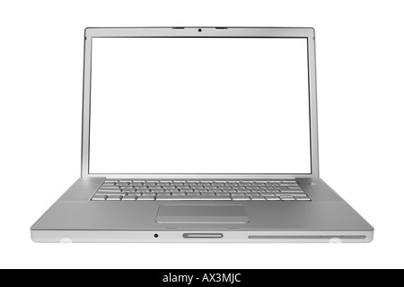Notebook Computer with Blank Screen Stock Photo