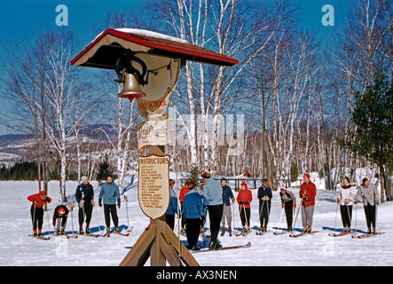 Skiing 1950s style, Gray Rocks, Mount Tremblant, Quebec, Canada, 1955 ...