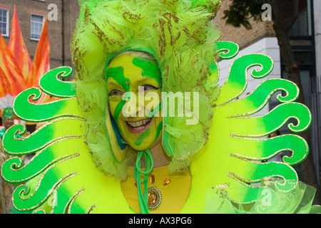 Brazilian-style carnival celebration with London's Samba Schools in Islington, London, England, United Kingdom Stock Photo