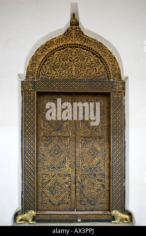 Zanzibar Stone Town a traditional carved door in the old cyty center Stock Photo