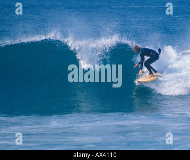 surfer riding wave in Florida Stock Photo