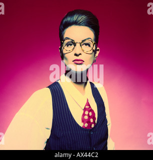 Eighties businesswoman wearing glasses Stock Photo
