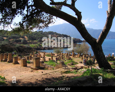 Old roman villa vestiges, archaeological roman site (Unesco world heritage site). Tipasa, Algeria, North Africa Stock Photo