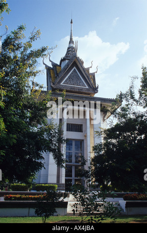 The memorial stupa at Choeung Ek in Cambodia Stock Photo