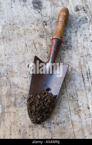 Trowel and soil Stock Photo