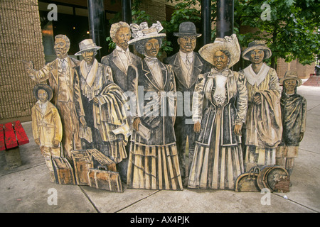 Sidewalk sculpture at the Afro American Cultural Museum in Philadelphia Stock Photo