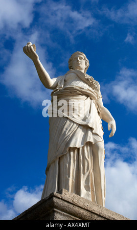 Nude statue in the Jardin du Luxembourg and Gendarmerie Paris France