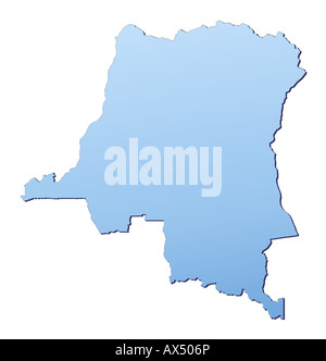 map of Democratic Republic of the Congo - outline. Silhouette of ...