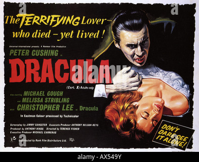 DRACULA poster for 1958 Rank/Hammer film with Christopher Lee as Dracula Stock Photo