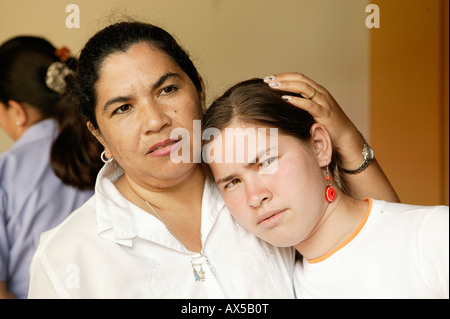 Mother with teenage daughter, Asuncion, Paraguay, South America Stock Photo