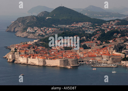 View to the old town and surrounding area, Dubrovnik, Croatia, Europe Stock Photo