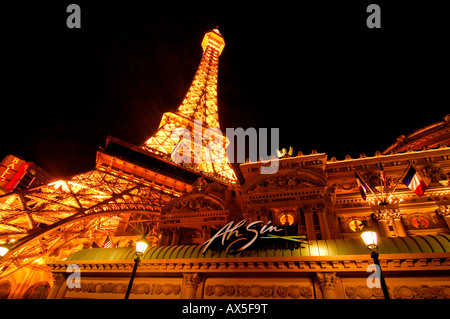 Exterior view, Paris Las Vegas Hotel & Casino, Las Vegas Boulevard, Las Vegas, Nevada, USA, North America Stock Photo