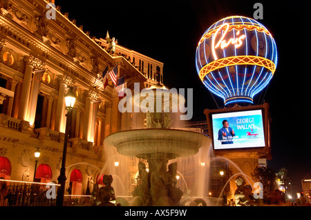 Exterior view, Paris Las Vegas Hotel & Casino, Las Vegas Boulevard, Las Vegas, Nevada, USA, North America Stock Photo