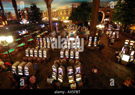 Interior view, slot machines in the Paris Las Vegas Hotel & Casino, Las Vegas Boulevard, Las Vegas, Nevada, USA, North America Stock Photo