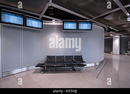 Waiting area inside Duesseldorf International Airport, North Rhine-Westphalia, Germany, Europe Stock Photo