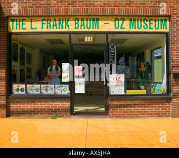 Oz Museum Chenango Falls New York with yellow brick sidewalk home of Wizard of Oz author L Frank Baum Stock Photo
