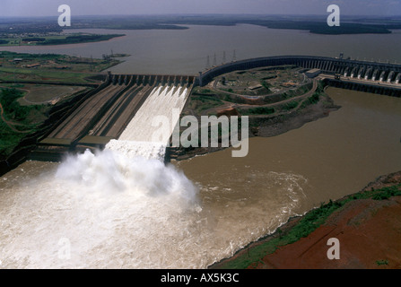 Parana State, Brazil. Aerial view of the Itaipu Hydroelectric Dam. Stock Photo