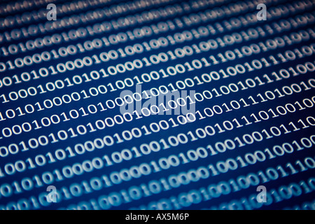 Bit coding in a computer data stream Stock Photo