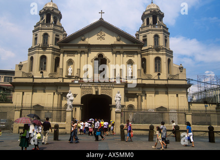 Facade of the Quiapo Church home of the Black Nazarene in Manila Philippines Stock Photo