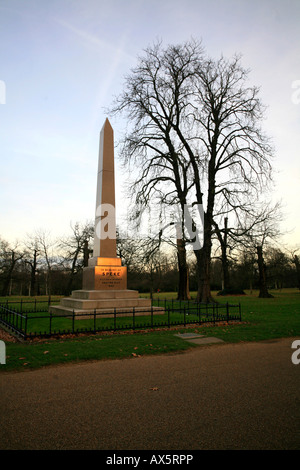 John Hanning Speke Memorial, discoverer of Lake Victoria in Africa, Kensington Gardens, London, England, UK, Europe Stock Photo