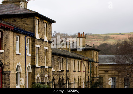 Saltaire in Bradford , a  Village built by Sir Titus Salt for his workforce Now a World Heritage Site. Stock Photo