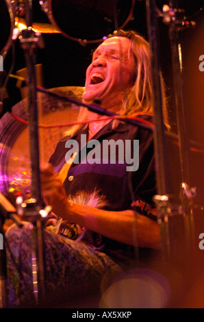Iron Maiden drummer Nicko McBrain  at Drummer Live Wembley 26 9 04 Stock Photo