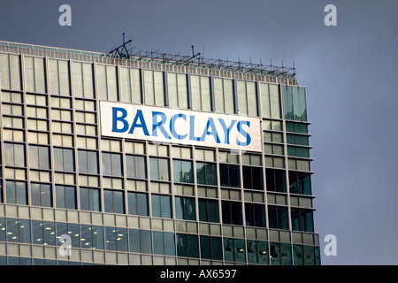 Barclays building in Canary Wharf in Docklands London England Britain UK offices modern architecture Stock Photo