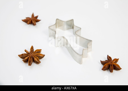 Cookie cutters and star-anise Stock Photo
