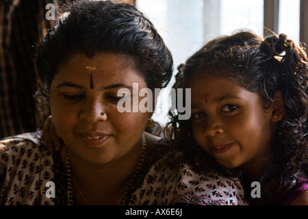 Indian Mother and Daughter in Jew Town in Mattancherry Cochin India Stock Photo