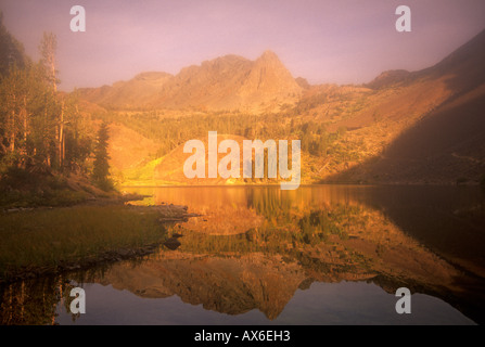 Sunrise at Blue Lake in the Hoover Wilderness Toiyabe National Forest Sierra Nevada Mountain Range California USA Stock Photo