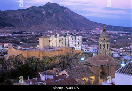 Loja, Granada Province, Andalucia, Andalusia, Southern Spain, Night shot of Loja. Stock Photo