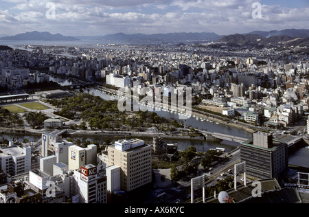 Aerial Hiroshima Cityscape Japan Stock Photo