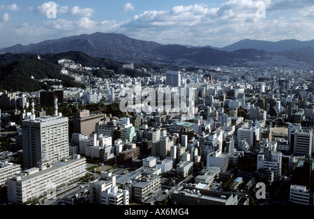Aerial Hiroshima Cityscape Japan Stock Photo