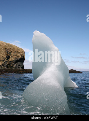 Seal shaped iceberg off coast of the Island of South Georgia, near Antarctica Stock Photo